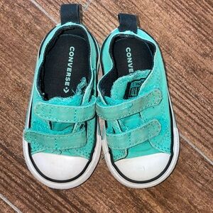 GUC Converse All Star Turquoise Hook & Loop Velcro Size 4